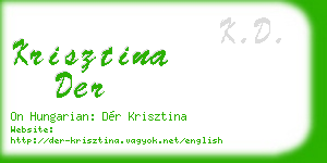krisztina der business card